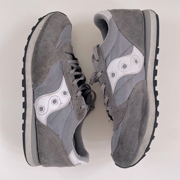Saucony Youth Boys Grey Gray White Original Jazz Sneakers Big Kid Size 5 EU37 - Picture 2 of 8